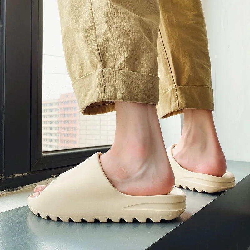 Men'S Slippers, Home Sandals, Couples, Household Thick Soles, anti Slip, Wear-Resistant Soft Sandals, Indoor Coconut Yzy Slide