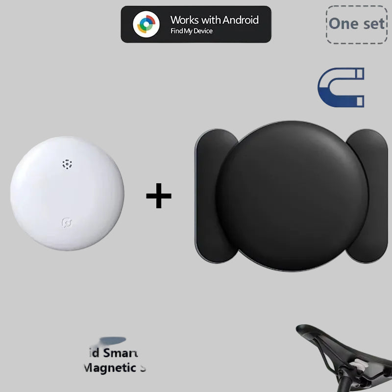 Android Airtag with Magnet Holder Compatible with Google Find My, Waterproof Shockproof Smart Tracker with Protective Cover