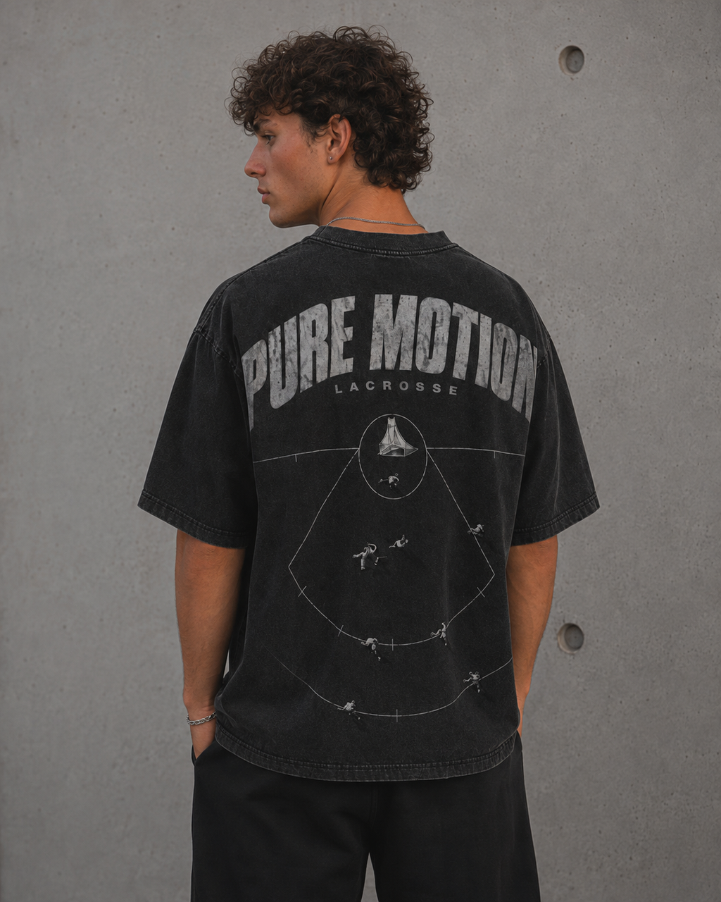 Pure Motion lacrosse washed black short-sleeve t-shirt