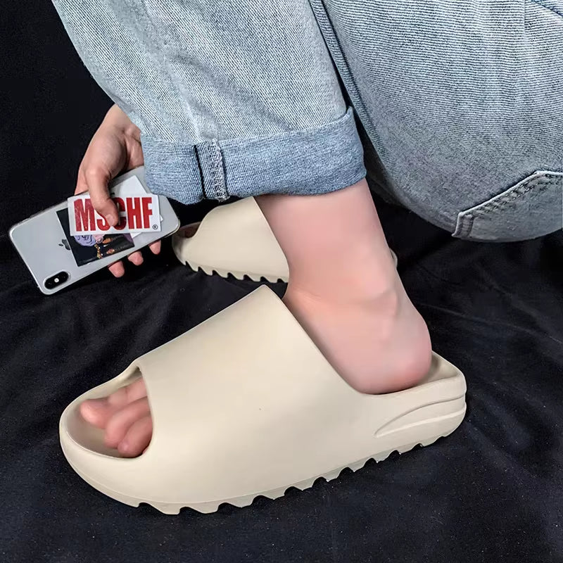 Men'S Slippers, Home Sandals, Couples, Household Thick Soles, anti Slip, Wear-Resistant Soft Sandals, Indoor Coconut Yzy Slide