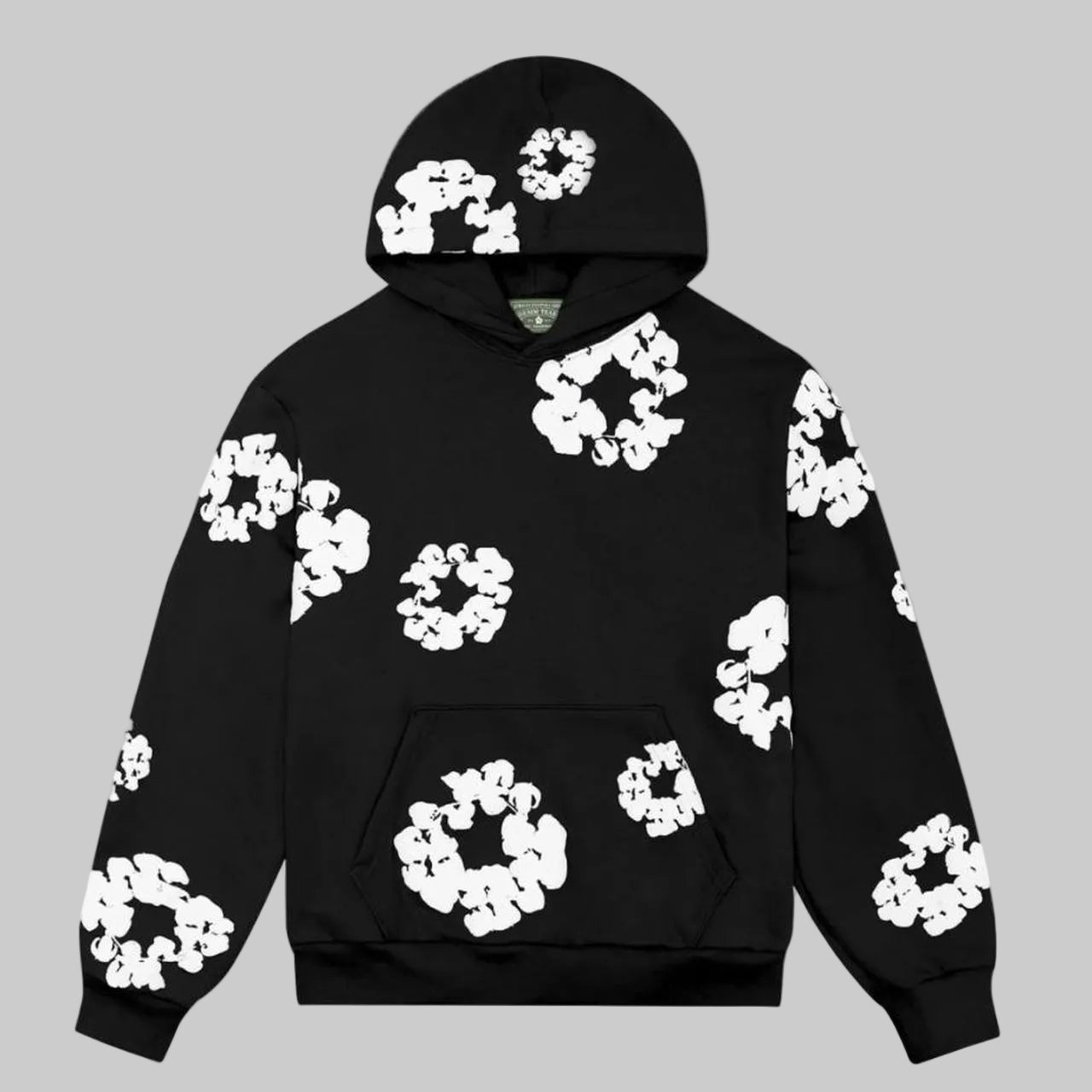 Top Quality Streetwear Puff Printing Denim Hoodies Tear
