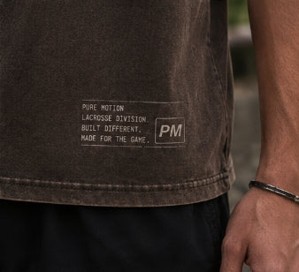 Pure Motion lacrosse washed brown short-sleeve t-shirt