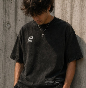 Pure Motion lacrosse washed black short-sleeve t-shirt
