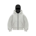 Balaclava Men Zip Hoodie Winter Warm Casual Sweatshirt Y2K with Hooded Face Mask Zipper Design Sports Jacket Outdoor Activities