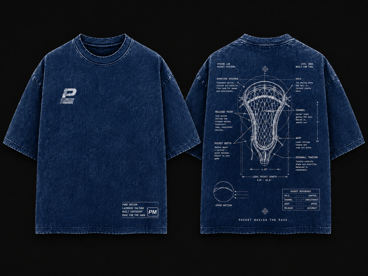 Pure Motion lacrosse washed navy short-sleeve t-shirt